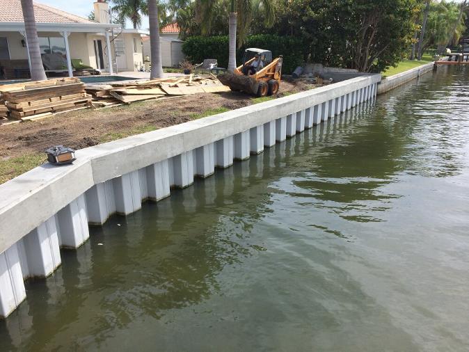 Concrete Seawall Indialantic FL - Land and Sea Marine Construction LLC