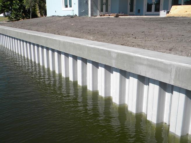 Concrete Cap Vinyl Seawall - Land and Sea Marine Construction LLC