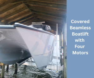 Covered Beamless Boatlift with Four Motors.